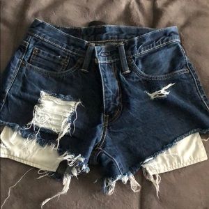 Levi distressed jean shorts